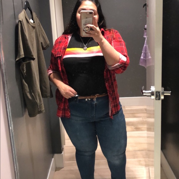 riley and james Tops - Rainbow black crop top